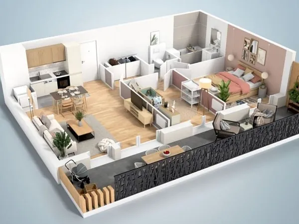 Appartement 3 pièces 62 m²