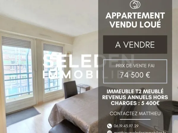 Appartement T2 vendu loué à BETHUNE
