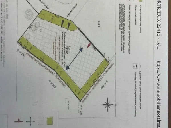 Terrain 693 m² SAINT QUAY PORTRIEUX