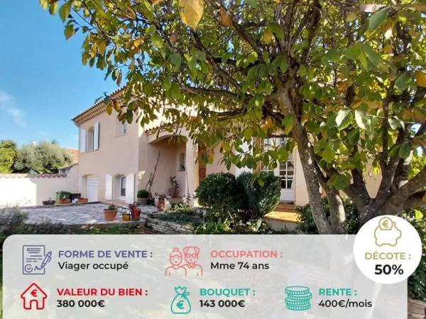Belle villa avec garage et piscine en viager occupé