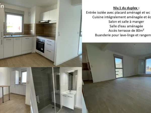 4 pièces 81m2 Duplex dernier étage Meublé, terrasse 80m2