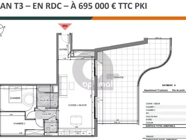 EZE - PROGRAMME NEUF - Livraison Fin 2027 - 3 PIECES avec terrasse + Parking en sous-sol