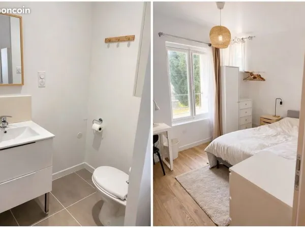 Colocation proche CHU/VATEL/IUT - SDB Privée + CLIM - COUR - Maison de ville