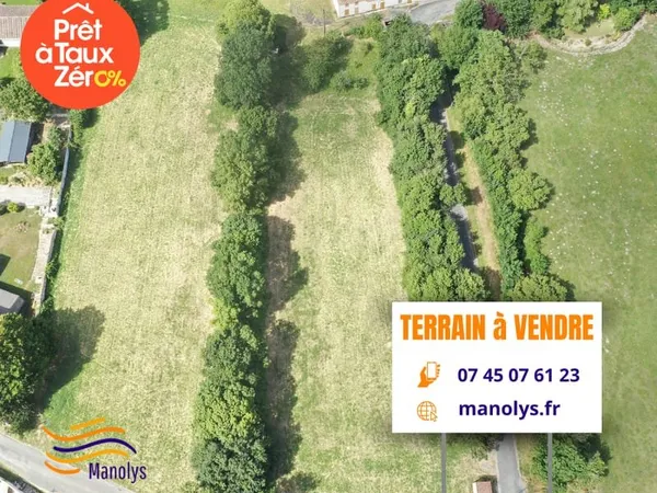 Terrain libre de constructeur et viabilisé proche de Vérines