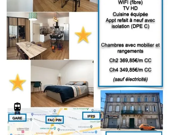 2 ch. Dispo - Coloc centre et fac