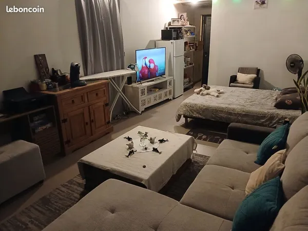 T2 meublé 26 m2(studio) ,salle à manger 12m2 séparée+ courette