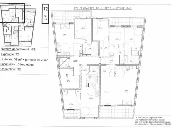 T2 , ascenseur, terrasse, investisseur