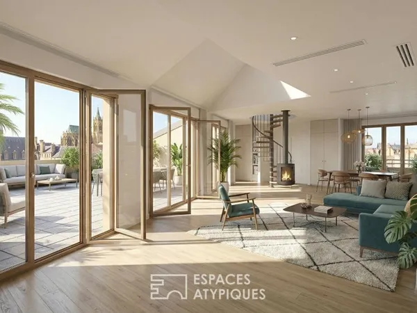 Duplex suspendu et sa terrasse monumentale en hyper-centre