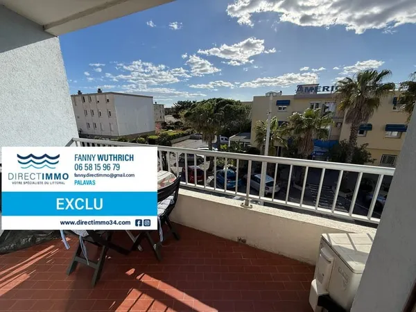 F2 TRAVERSANT DE 42M2 DERNIER ETAGE AVEC BALCON