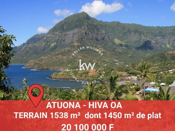 A VENDRE Terrain 1538 m2 Atuona Hiva oa Marquises