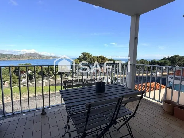 BANYULS SUR MER, APPARTEMENT T2 AVEC PLACE DE PARKING ET TERASSE VUE LA MER