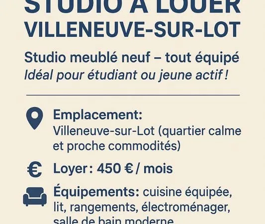 Studio Villeneuve-sur-Lot