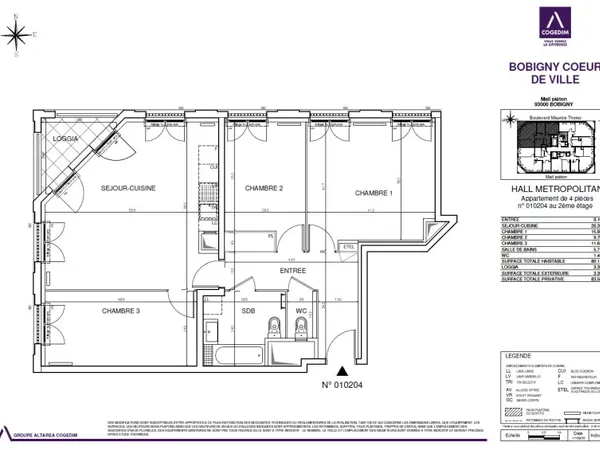 Appartement 4 pièces 80 m²