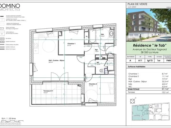 Vente d'appartements T3 à la Mure dans immeuble neuf