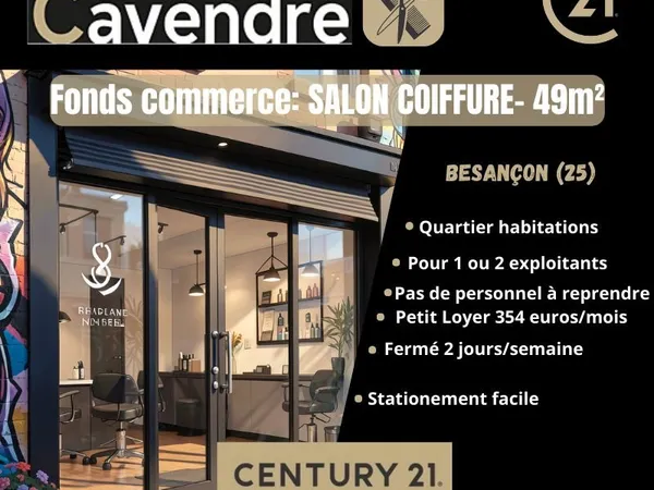 Salon de coiffure 49 m² BESANCON