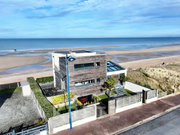 Villa d'architecte design sur la plage - Villers sur Mer - Terrasse Jardin