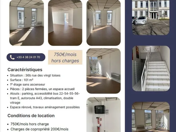 Location bail commercial - 38950 saint martin le vinoux