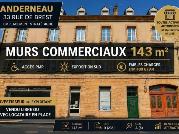 Vends immeuble - 142.8m² - 7 pièces - Landerneau 29800
