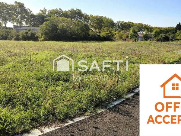 Terrain plat 855 m2 viabilisé libre tout constructeur