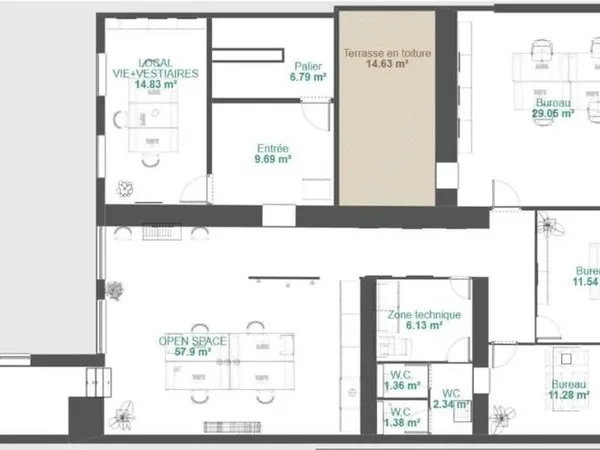 Hyper centre Nevers bureaux 167m²