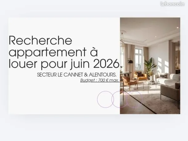 ​Recherche Appartement / Studio - Secteur Le Cannet - 700 max