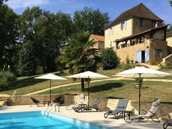 Le Buisson-de-Cadouin - Domaine en pierres avec 2 maisons, 4 tentes safari 1 chalet. Piscine