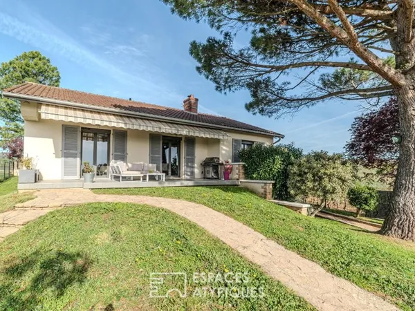 Rénovation contemporaine face au Mont-Blanc et aux vignes