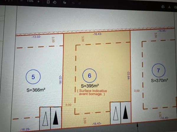 Terrain en individuel 395 m²
