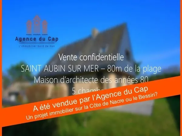 SAINT AUBIN SUR MER 80m plage Maison d'architecte
