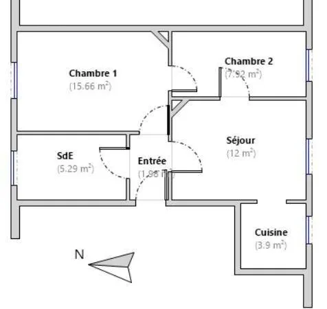 Appartement 3 pièces 47 m²