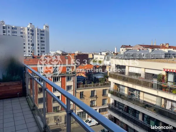 Appartement mi 2 pièces - 53 m² - Paris 20 - Vue Tour Eiffel avec balcon et garage