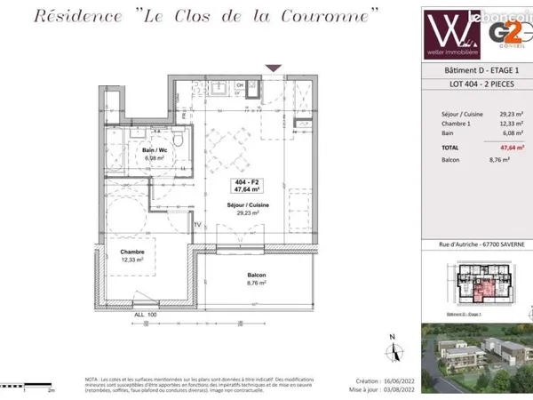 Appartement 2 pièces 47 m²