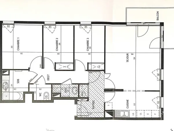 Appartement 4 pièces 82 m²