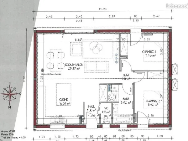 Maison 3 pièces 75 m²
