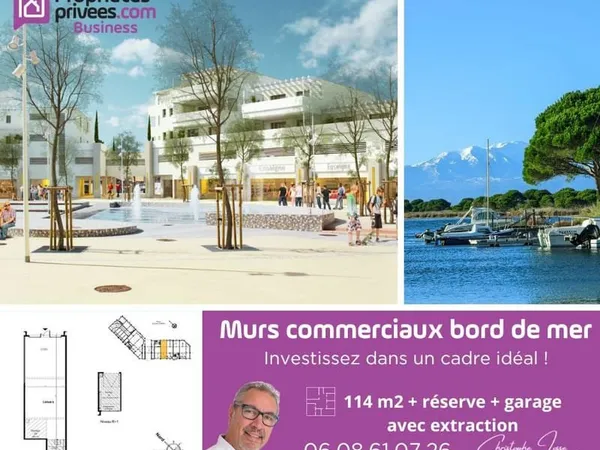 PORT LEUCATE - Murs commerciaux 114 m² avec garage