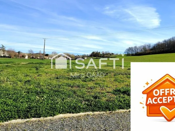 Terrain plat viabilisé 891m2 avec tout à l'égout