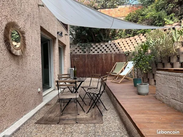 T2 meublé avec grande terrasse - calme absolu - la blancarde