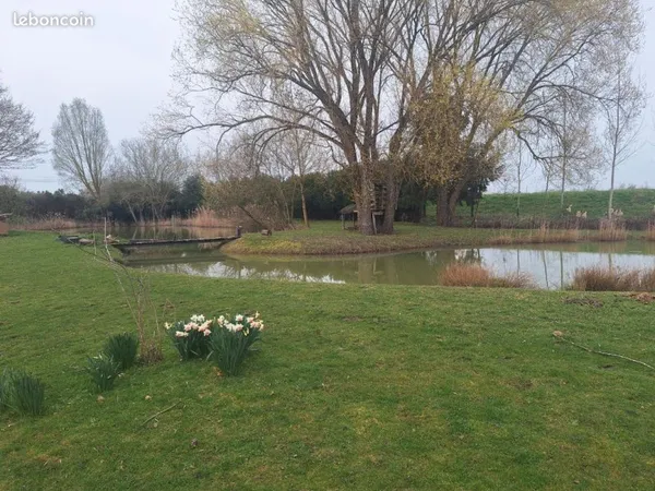 Terrain avec etang