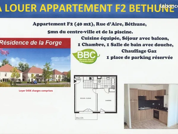 Appartement Béthune F2/T2 40M2