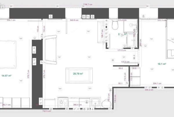 T3 récemment rénové de 48 m² avec terrasse sur jardin privatif