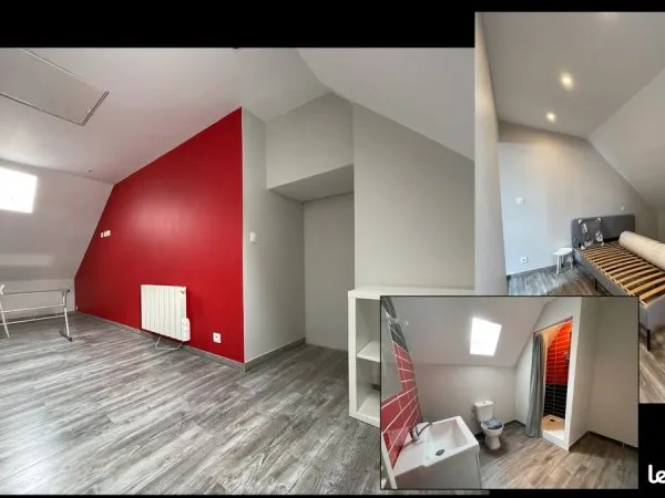 Grande chambre avec sanitaires privatifs dans maison de ville en colocation