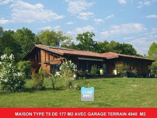 MAISON TYPE T5 DE 177 M2 TERRAIN 4940 M2 PROCHE DE BARBOTAN