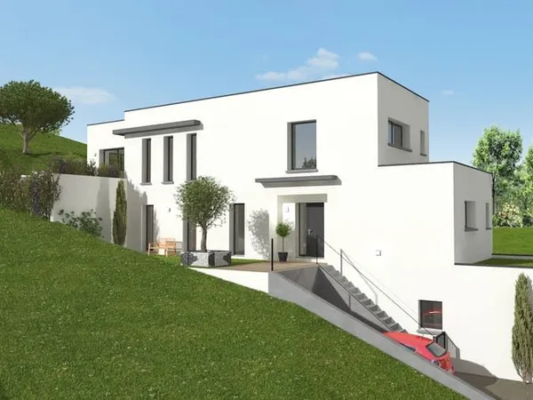 Terrain de 540m² avec construction de 145m² habitable avec garage et sous-sol de 46m² à RILLIEUX LA 