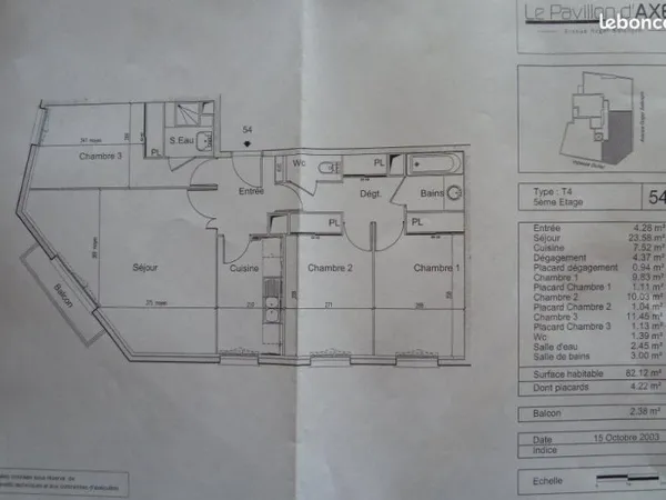 Villeurbanne, F4 84m², 3 chambres, pour location étudiante