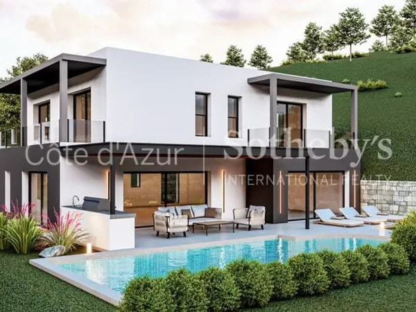 Villa contemporaine neuve à Grasse avec piscine et jardin paysager