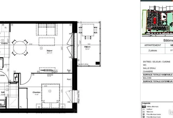 Appartement 2 pièces 41 m²