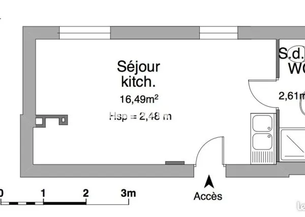 Appartement 19.1m² à louer 722 - SCEAUX 92330