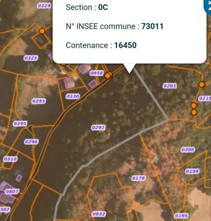 Parcelle de terrain boisée