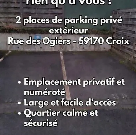 Vends place de parking