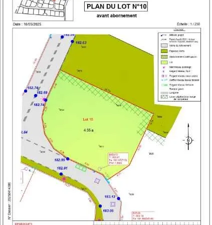 Terrain en lotissement 455 m²